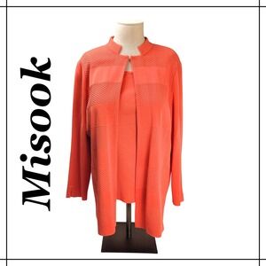 Misook Knit Tank & Jacket Set Womens 1X Textured Career Outfit Chic Comfortable
